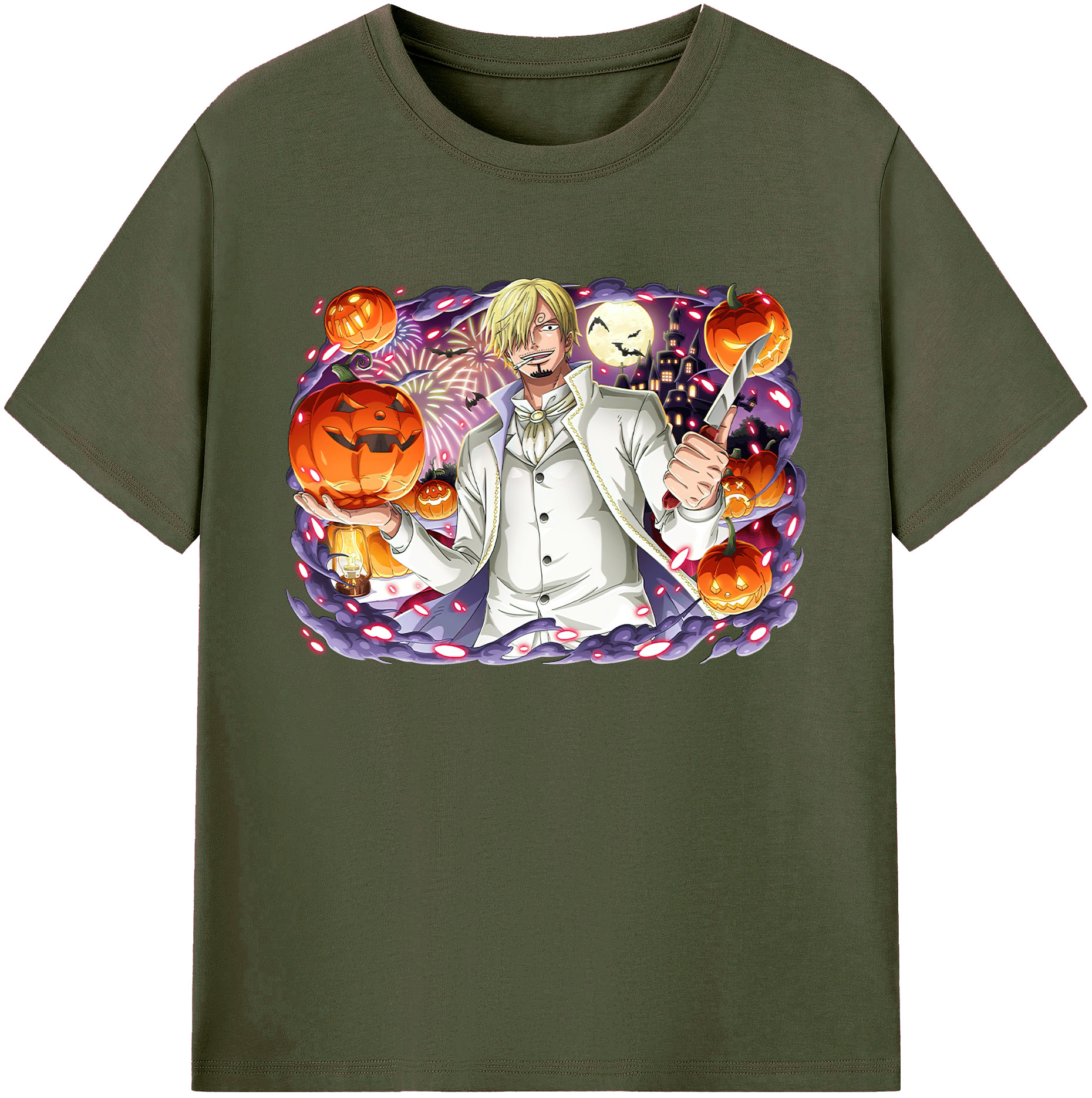（画像用） ワンピース サンジ ONE PIECE Sanji 綿100％ メンズ半袖Tシャツ｜肌触りやわらか＆通気性